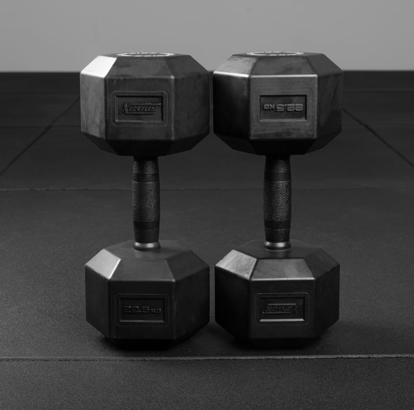 Mancuernas de goma: entrenamiento en casa, gimnasio
