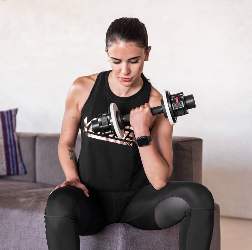 Mancuernas ajustables: entrenamiento en casa, fuerza, Crossfit